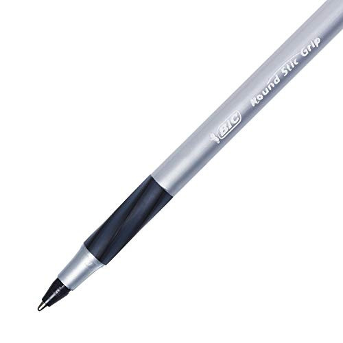 Round Stic Grip Xtra Comfort Ballpoint Pen, Medium Point (1.2mm), Black, Soft