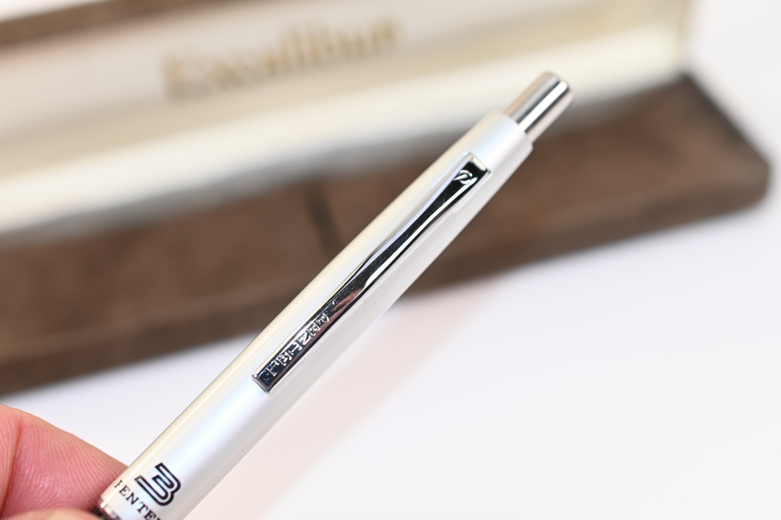 Vintage Pentel Mechanical Pencil Silver Black w Excalibur Case Working