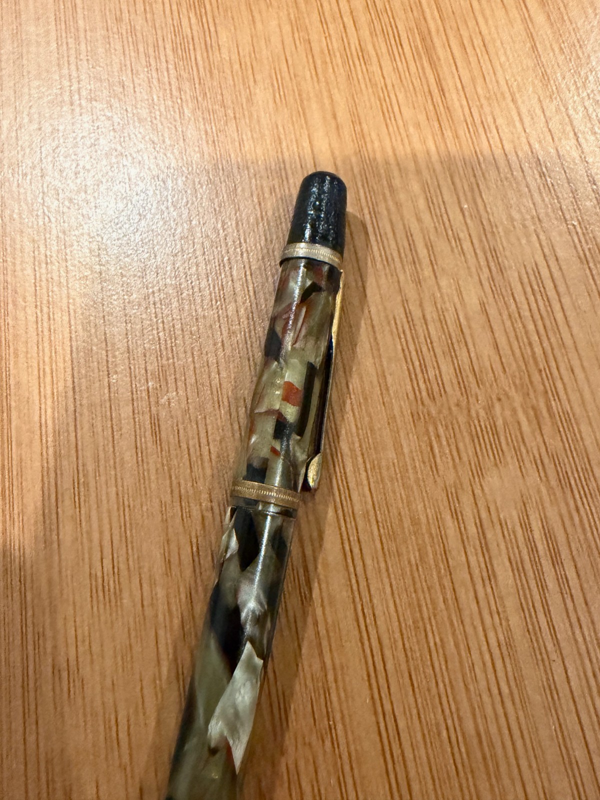 Vintage Wearever Green Black Camo Plastic or Celluloid Mechanical Pencil