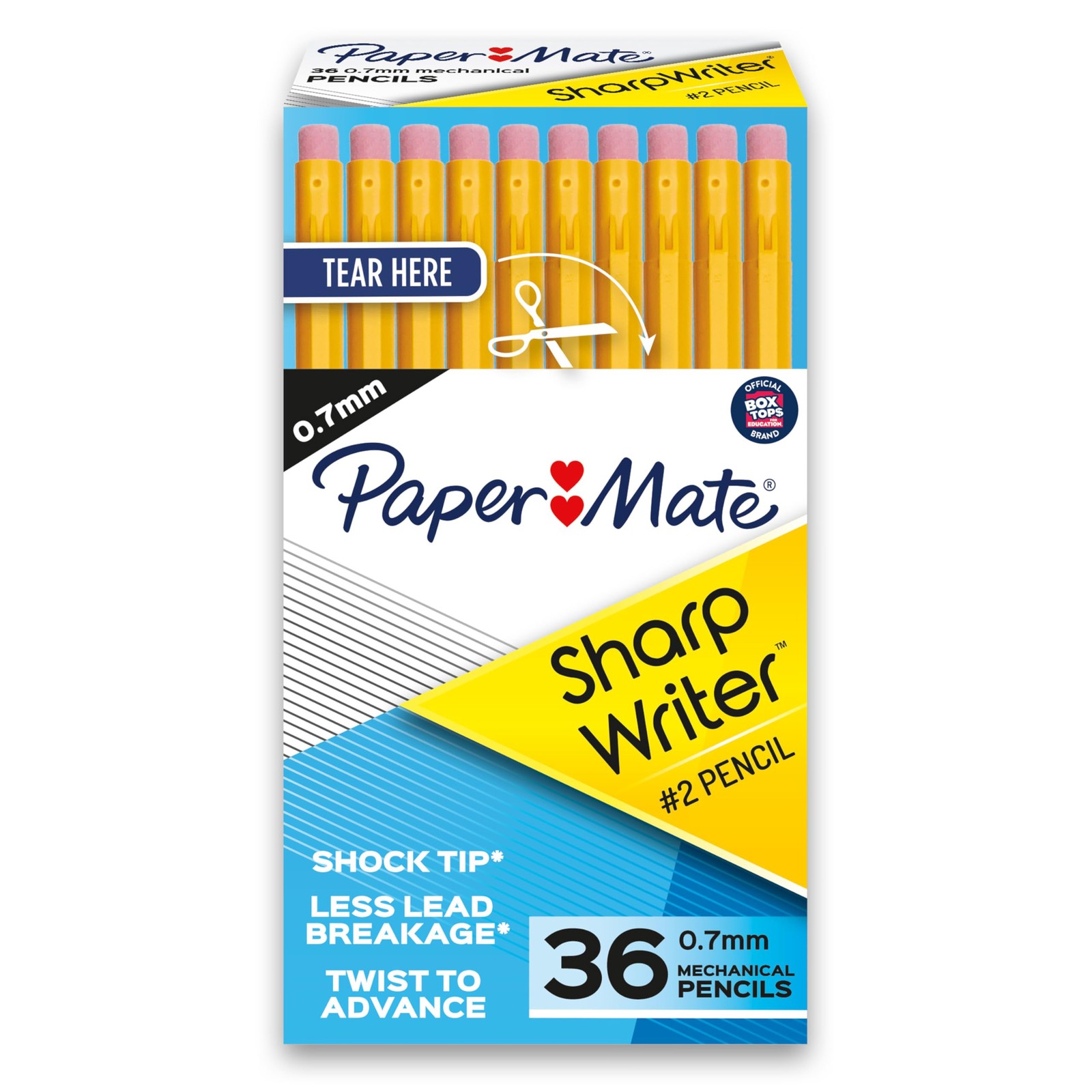 Paper Mate SharpWriter Mechanical Pencils | 0.7 1 Count (Pack of 36), Yellow