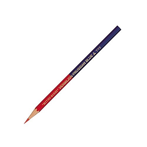 Mitsubishi Vermilion & Prussian Blue Pencil Hexagonal Body 1 dozen K772