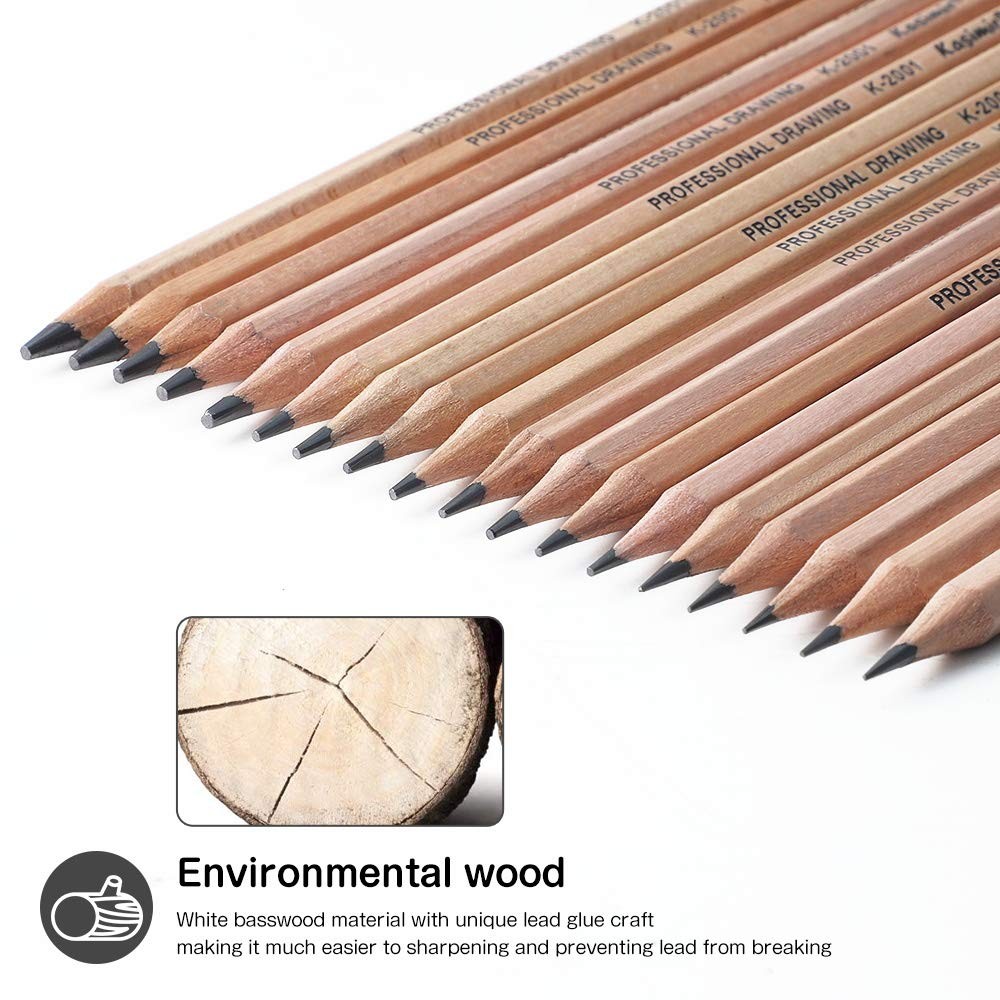 Drawing Pencils, Sketch Pencils Graphite 12B 8B 7B 6B 5B 4B 3B 2B B HB Black
