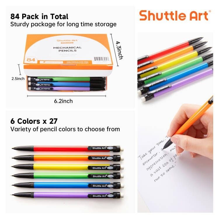 84 PCS Bulk Mechanical Pencils 0.7mm Medium Point HB #2 Lead School Office