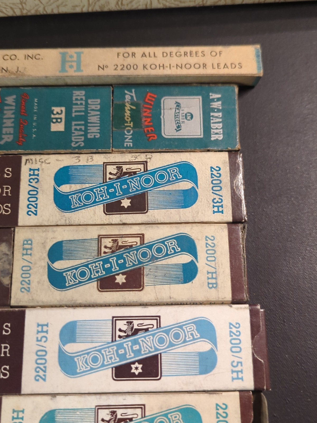 9 BOXES OF VINTAGE KOH-I-NOOR GRAPHITE LEADS Techno Tone Some Full