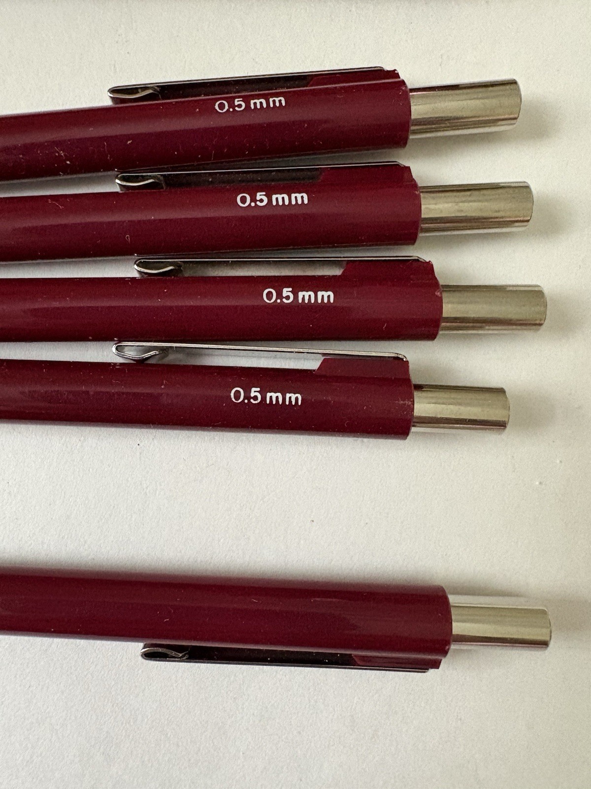 Box Unused 12 Fidelity SKILCRAFT BURGUNDY Mechanical Pencils 0.5 mm Push Action