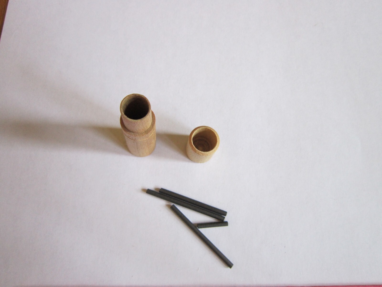 Vintage Wood Case for Small Lead for pencils 1 5/8″ tall holder tube FREE SHIP