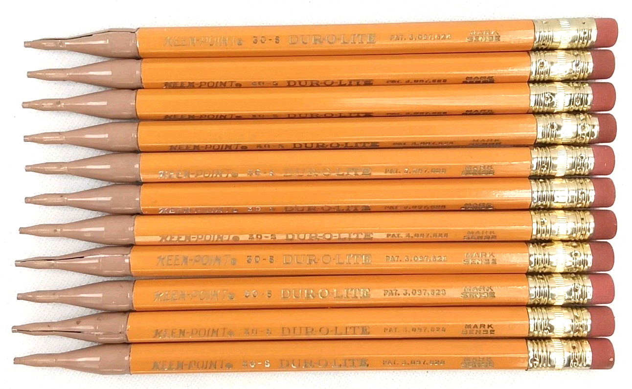 Vintage 1960s Keen Point Dur O Lite Yellow Metal Mechanical Pencil Set Of 11