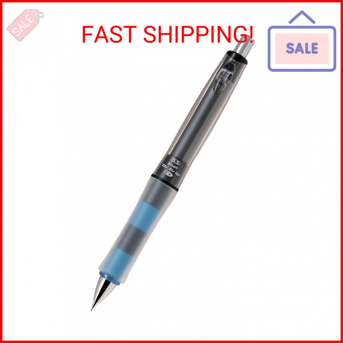 Pilot Dr. Grip Play Border Shaker Mechanical Pencil 0.5 mm, Black/Blue (HDGCL-50