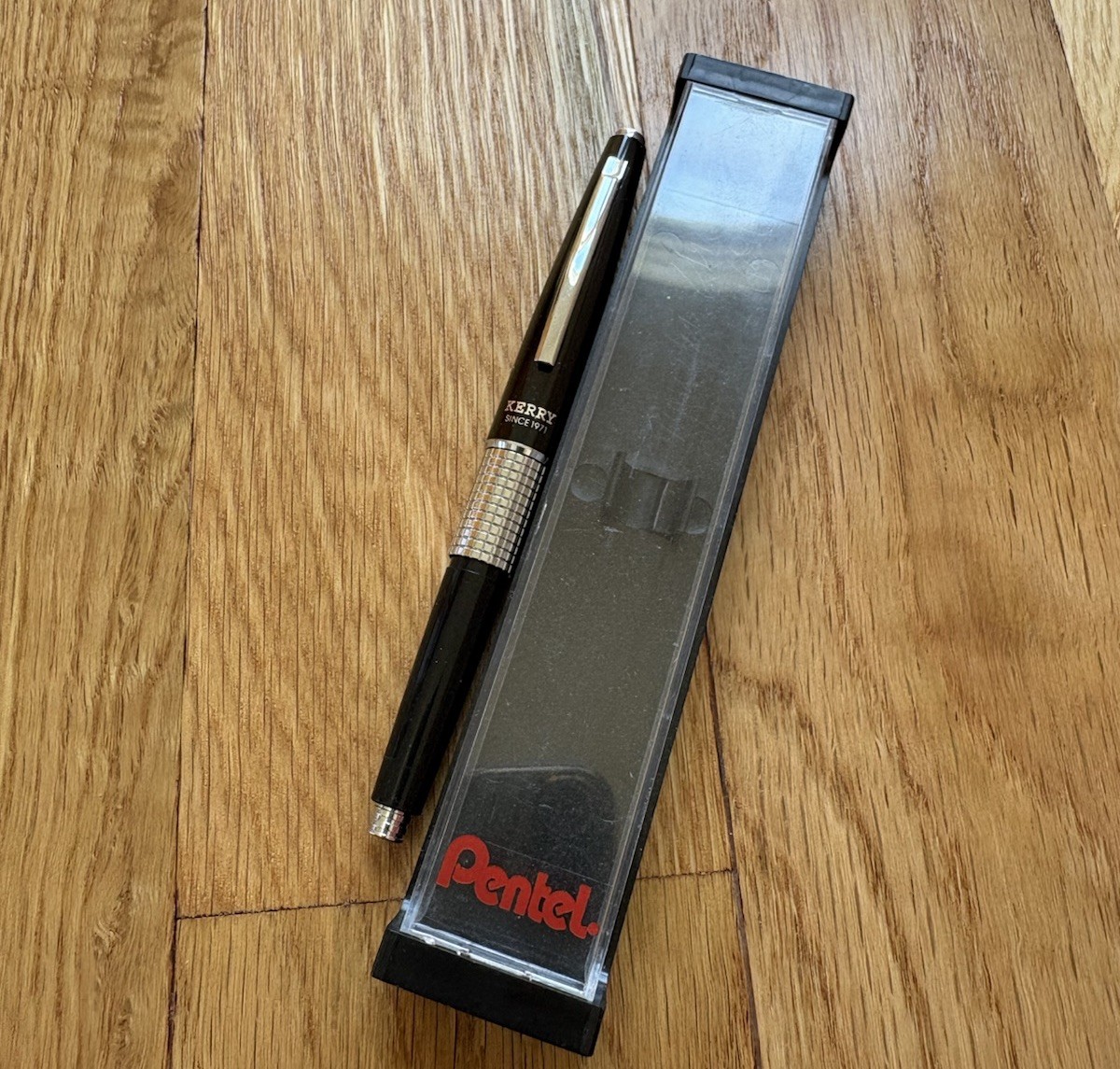 Vintage Pentel Sharp Kerry 0.7mm P1035 Japan Mechanical Pencil Black Silver