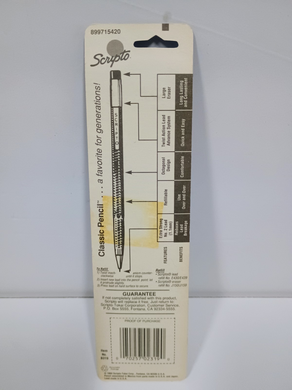 Vintage Scripto Pencil Classic Combo Long Lead Pack 1993 B319 02319 NEW NOS