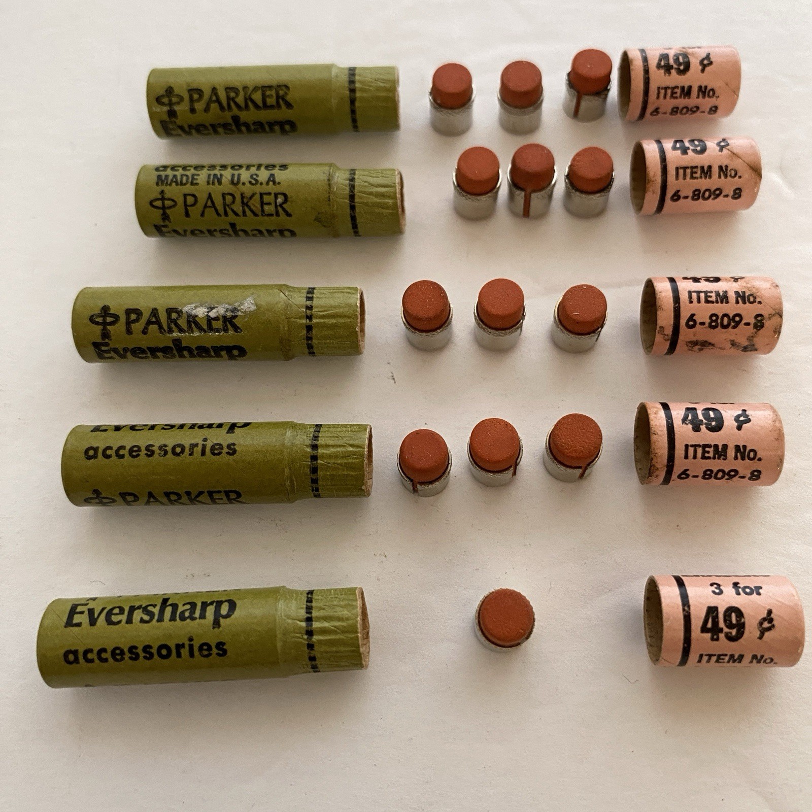 Vintage Parker Eversharp Writefine Eraser Refills 6-809-8 NOS Made in USA Lot 5