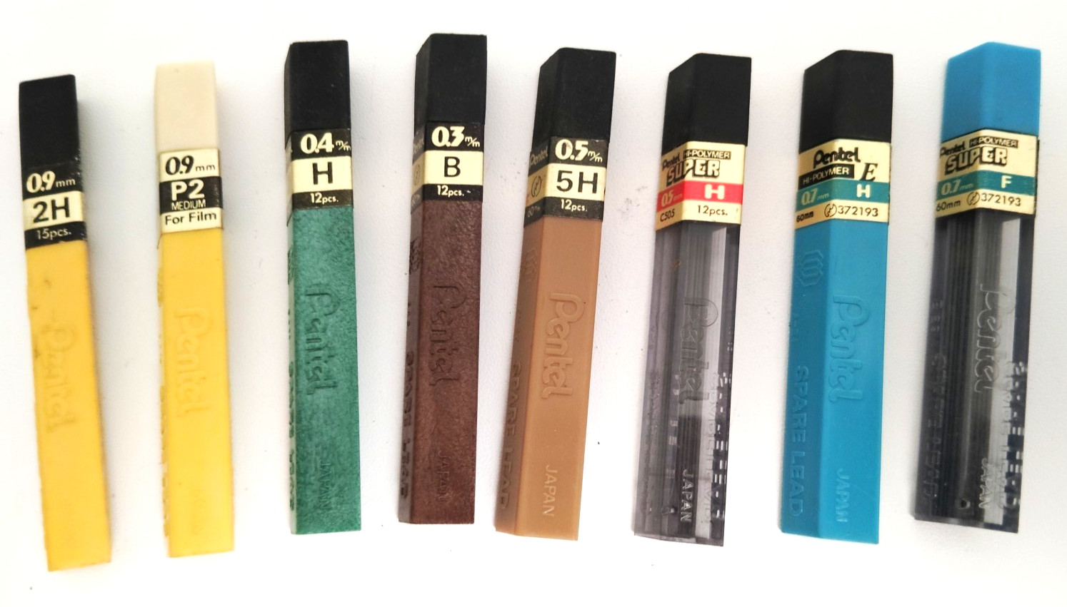 PENTEL Random Lot of Lead REFILL for Mechanical Pencil 8 Tubes-12 Leads