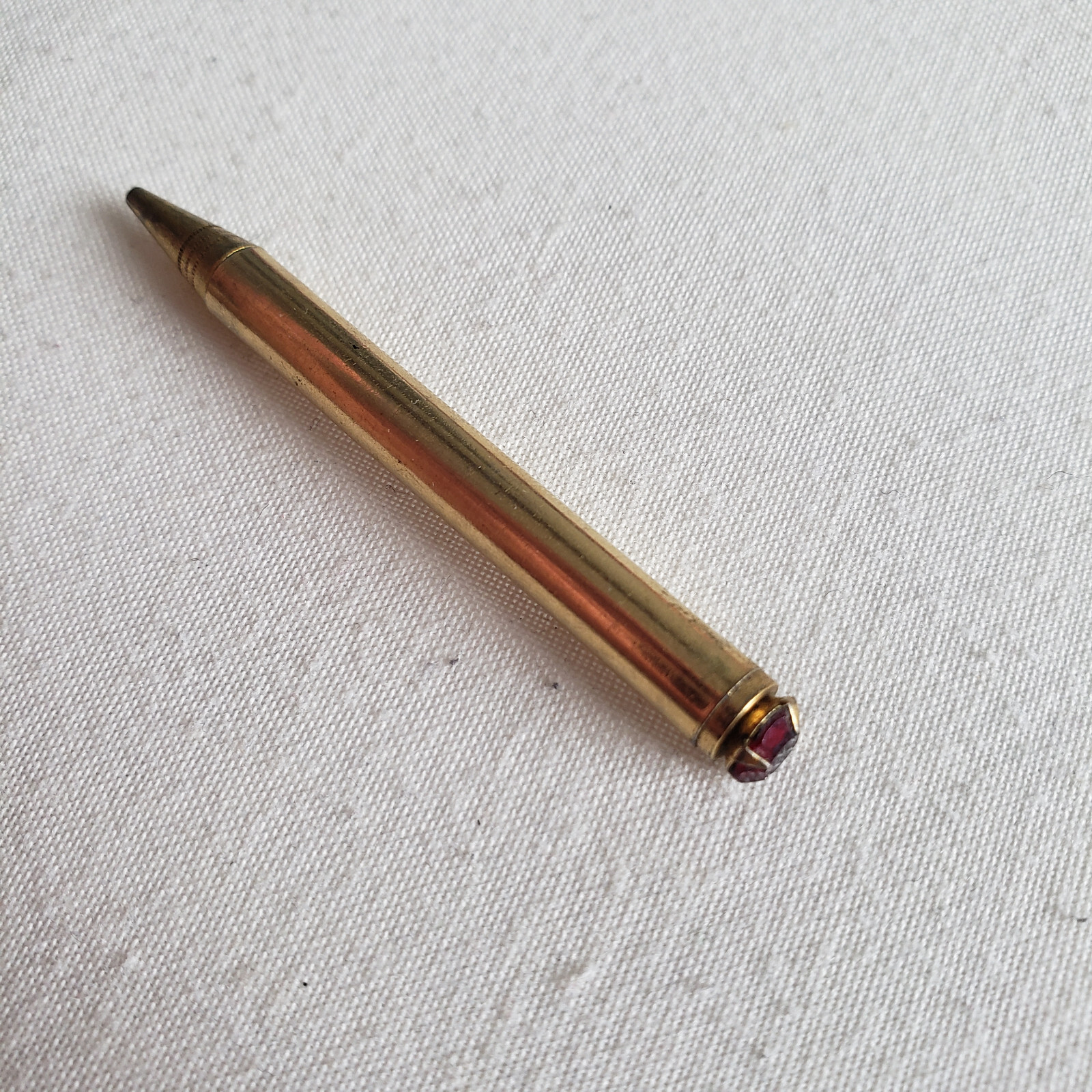 Vintage Fancy Gold Tone Rhinestone Scepter Mini Twist Mechanical Pencil
