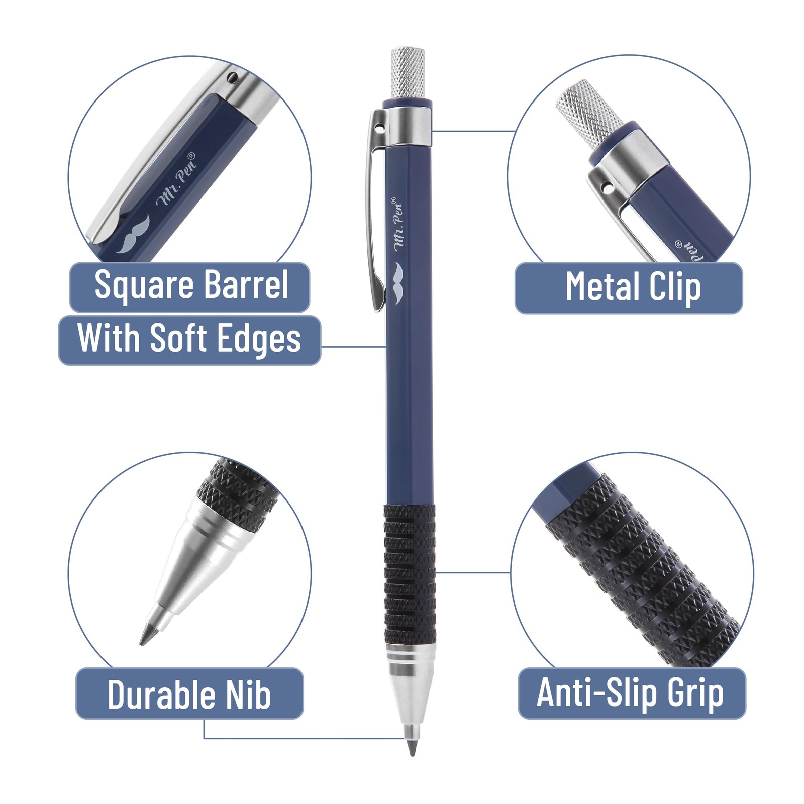 Mechanical Pencil Set 5 Pcs 2.0Mm Mechanical Pencil 2.0Mm Lead Refill