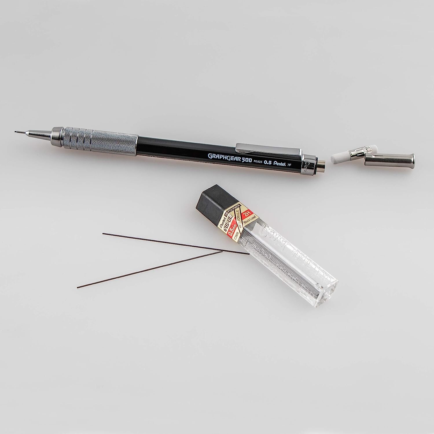 Pentel Graph Gear 500 Automatic Drafting Pencil with Lead & MiniEraser 0.5mm 1Pk