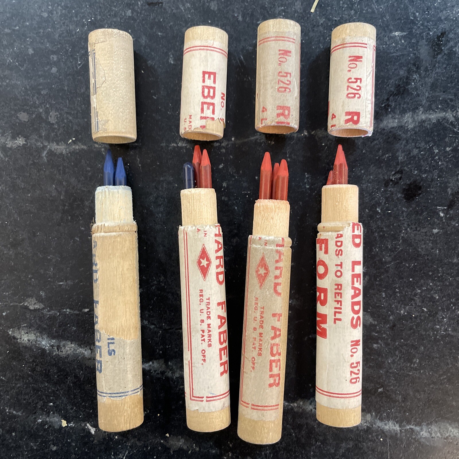 MIXED LOT VINTAGE ANTIQUE DRAWING LEADS AND CRAYONS Scripto, Eberhard, Eagle