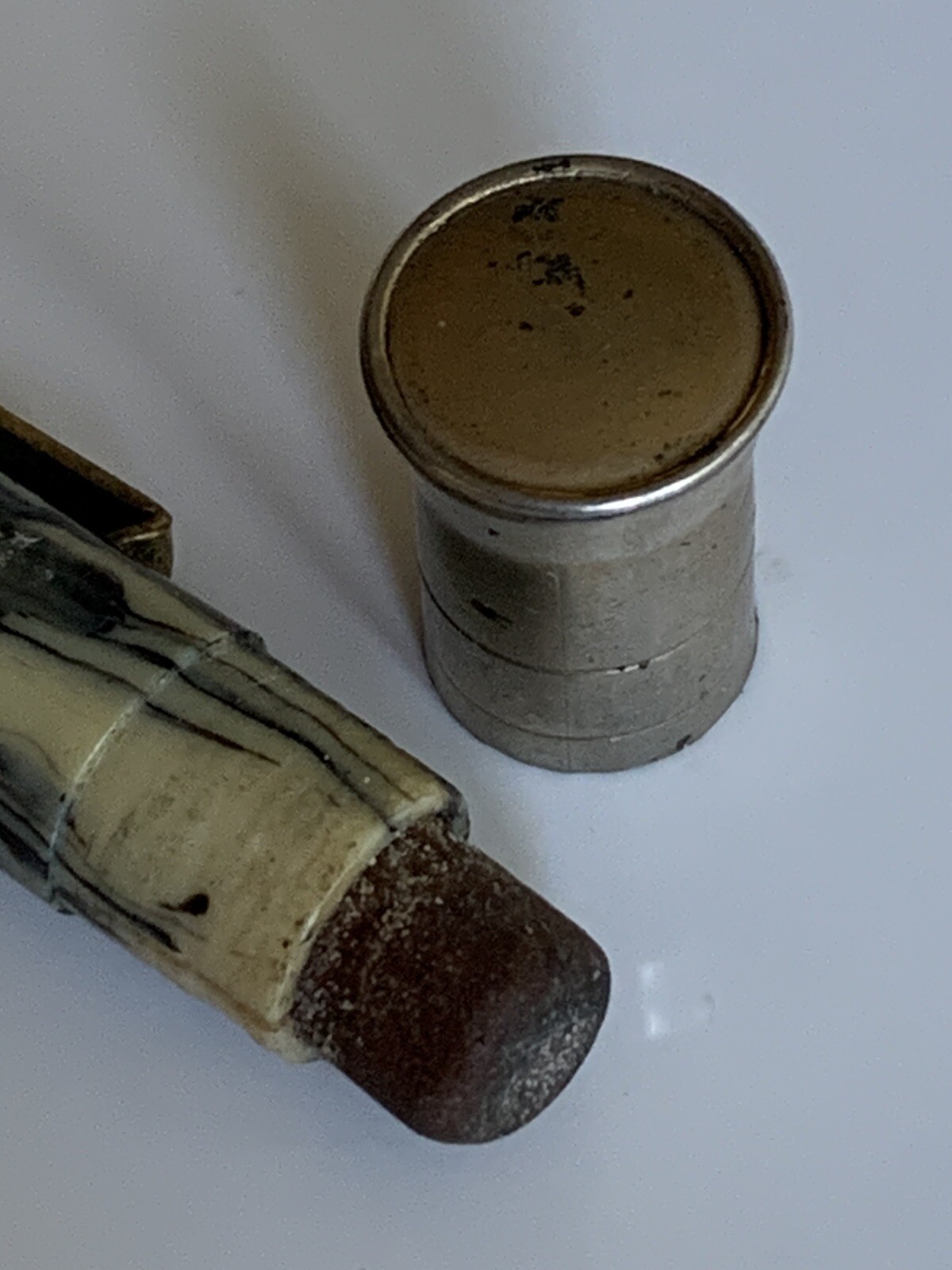 Mechanical Pencil 14K Gold Plated Gray and Cream Marbled Unbranded 5.25”
