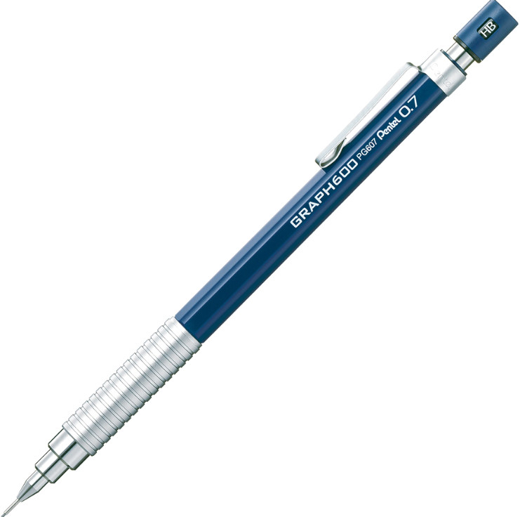 Pentel Graph 600 Drafting Knock Type Mechanical Pencil 0.7mm – PG 607 ( Navy )