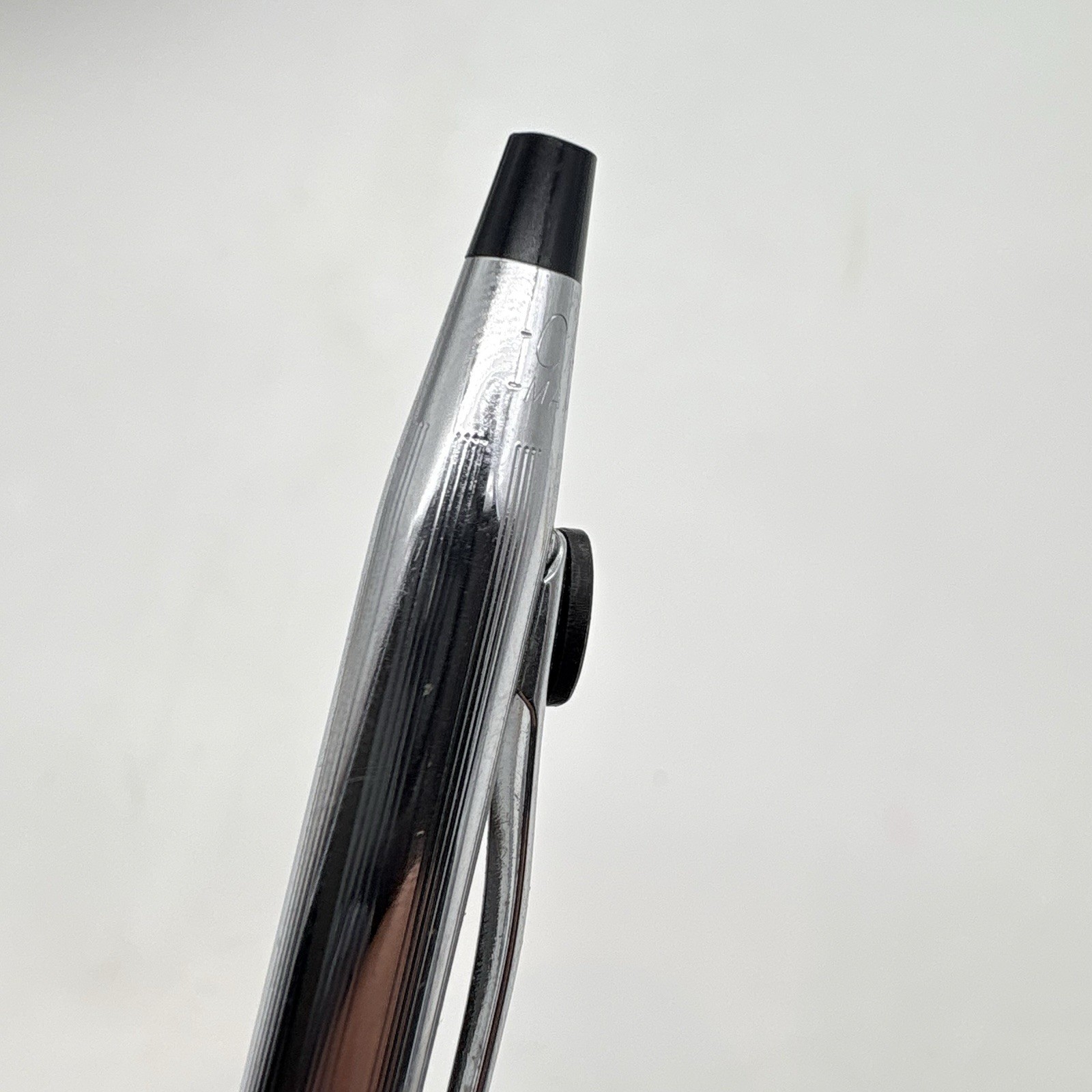 Cross Pencil Silver Tone Chrome w/ Thin Lead Refill And 2 Erasers Dupont Branded