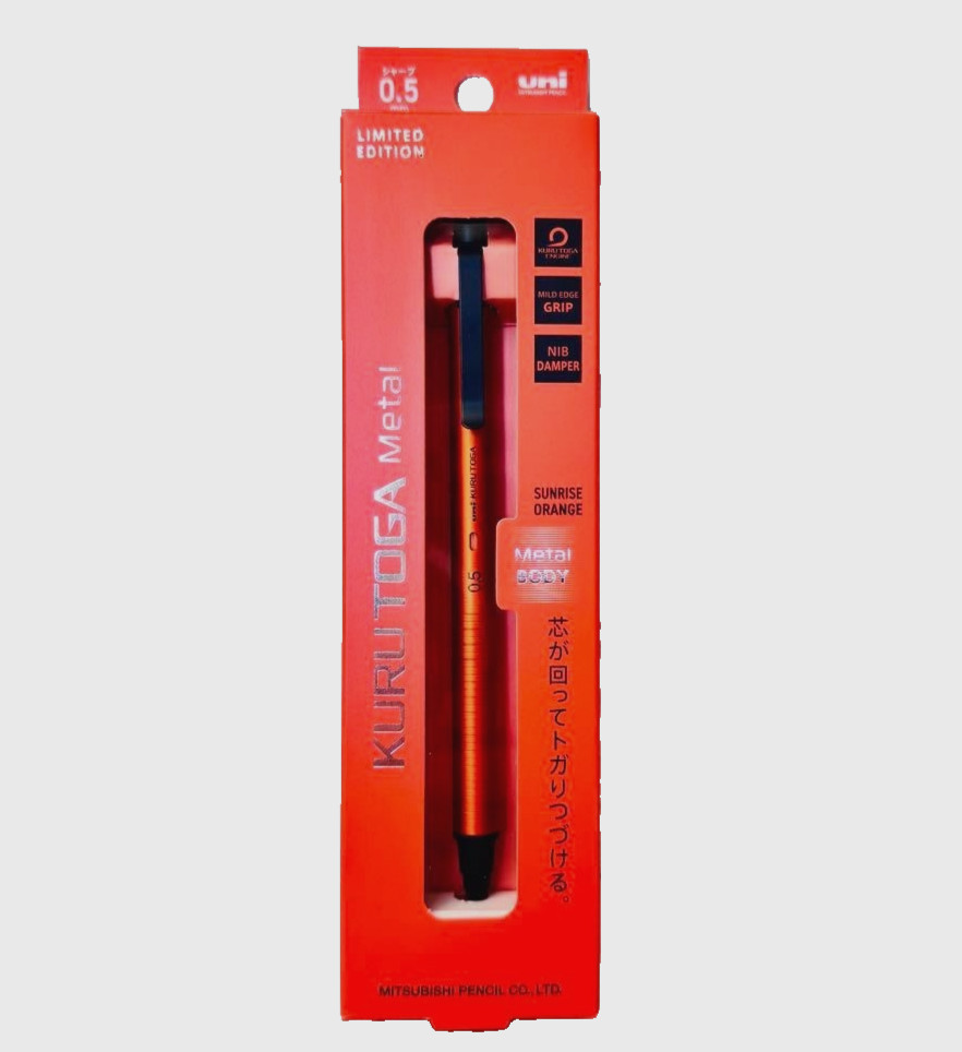 [Limited Edition] Uni Kurutoga Metal 0.5mm Mechanical Pencil Sunrise Orange