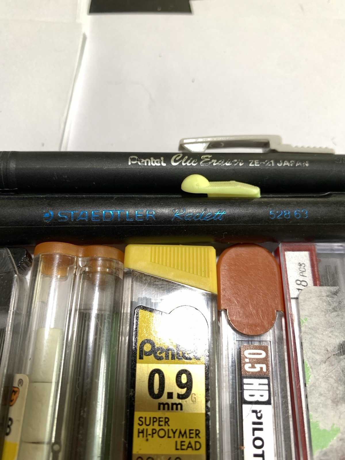 Vintage Mechanical Pencil Lot Erasers Leads Zebra Pentel Papermate Bic Parker