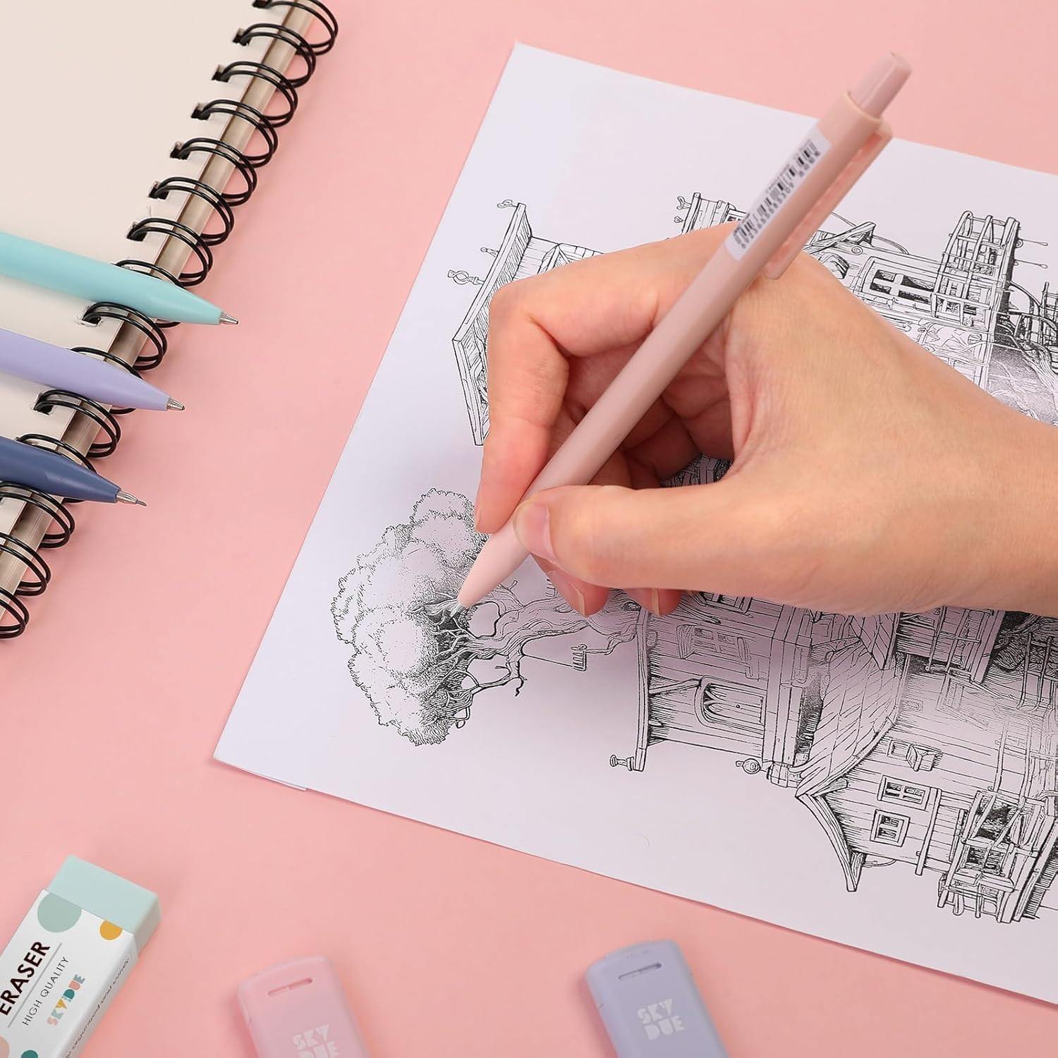 Cute Mechanical Pencils Set, 0.5Mm & 0.7Mm Mechanical Pencils, 360PCS HB Lead Re