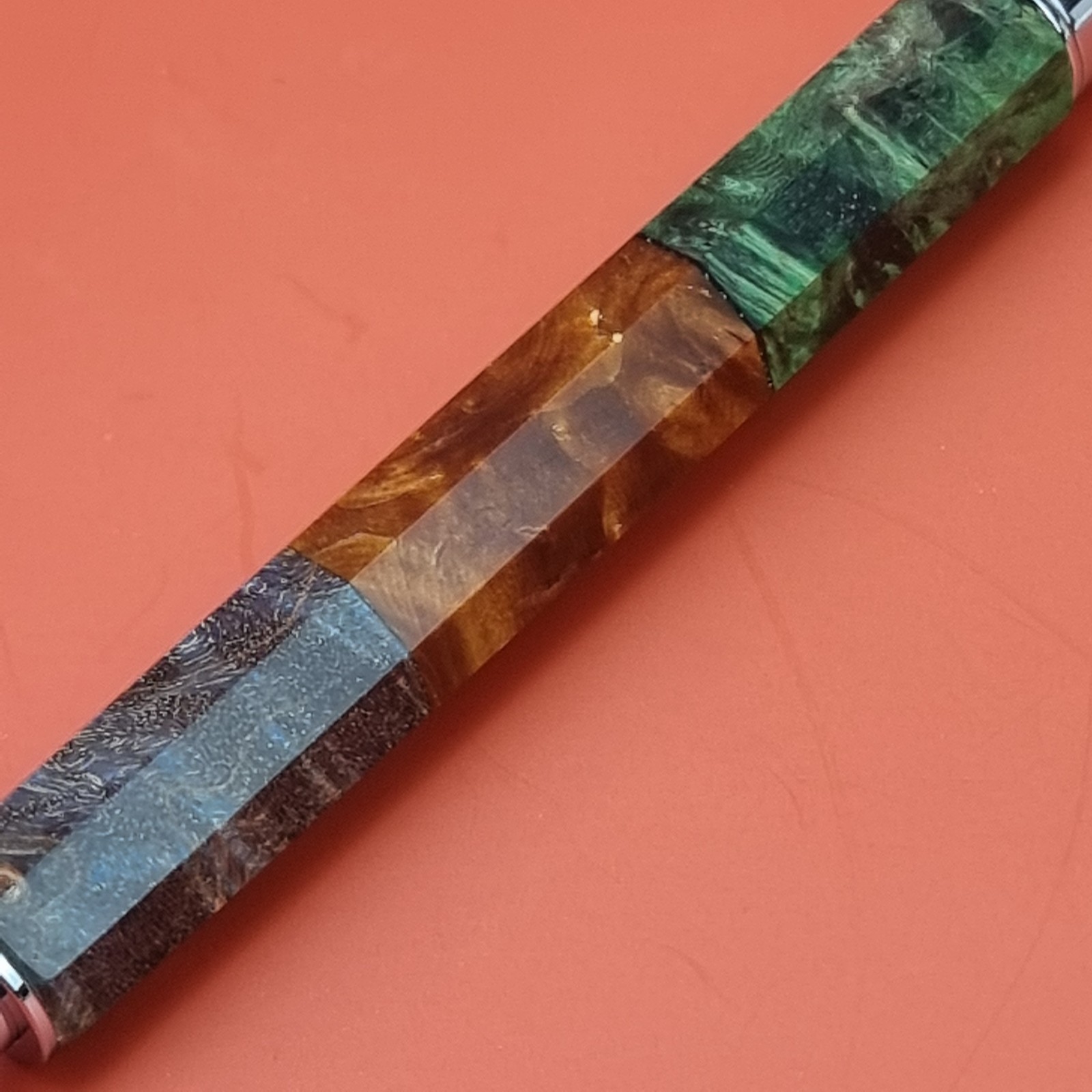 Hand Crafted Water based Ballpointpen with Octagonal Wood Barrel