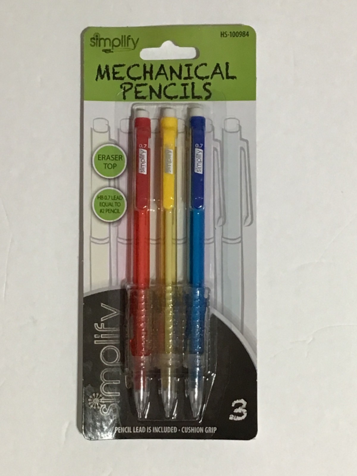 2 SET OF 3 PC SIMPLIFY MECHANICAL PENCILS 3 COLOR