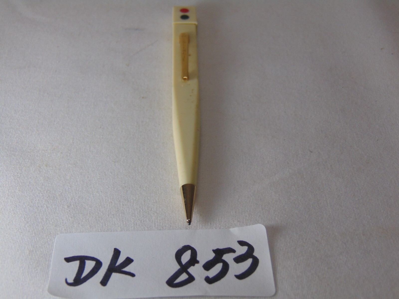 Vintage Stencil Mechanical Pencil Advertising BCIP B CIP USA Made Red Black Dot