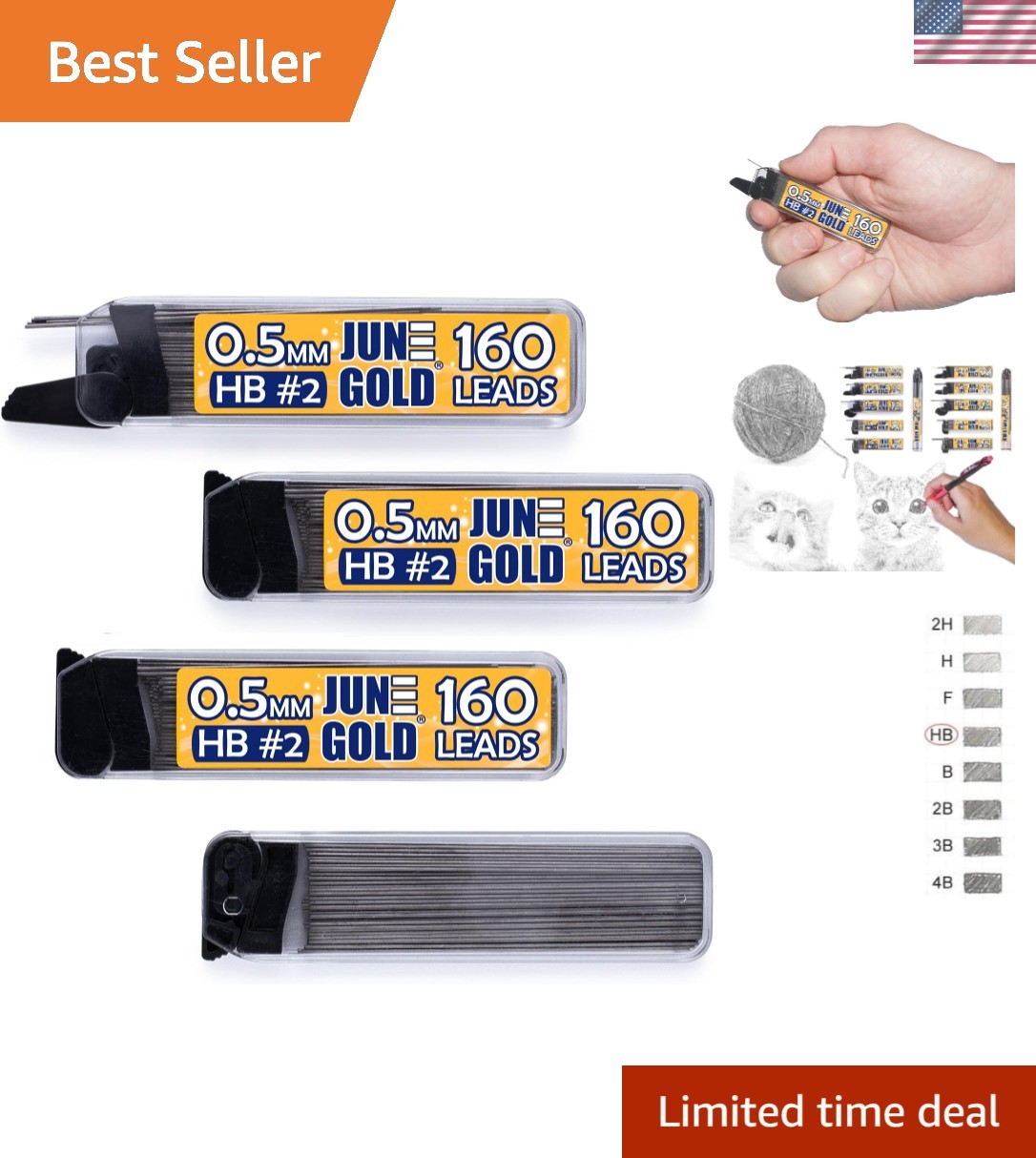 0.5 mm Graphite Lead Refills (640 pcs) with Elegant Dispensing Mechanism