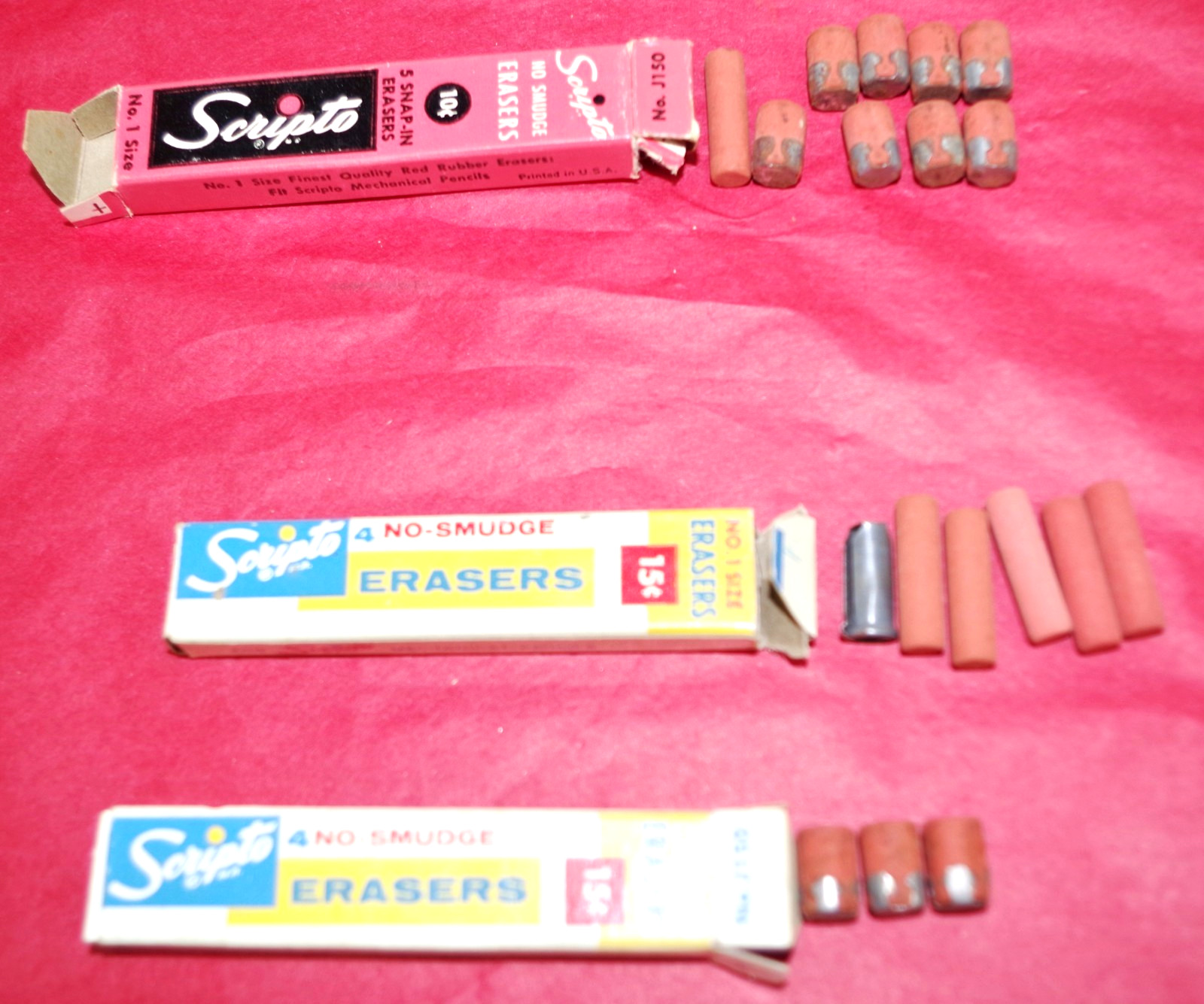 NOS Vintage 75 Pencil Leads & Erasers-Eagle-Semaphore Mikado-Scripto KOH-I-NOOR