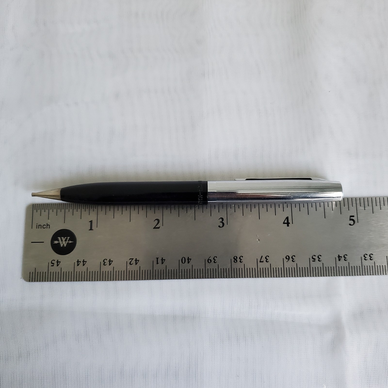 Vintage Scheffers Mechanical Twist Pencil Shiny Silver & Black .9mm