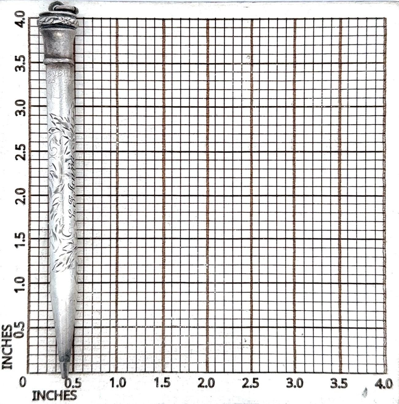 Wahl Eversharp 4” 925 Sterling Silver Mechanical Pencil – Monogrammed – 15.2g