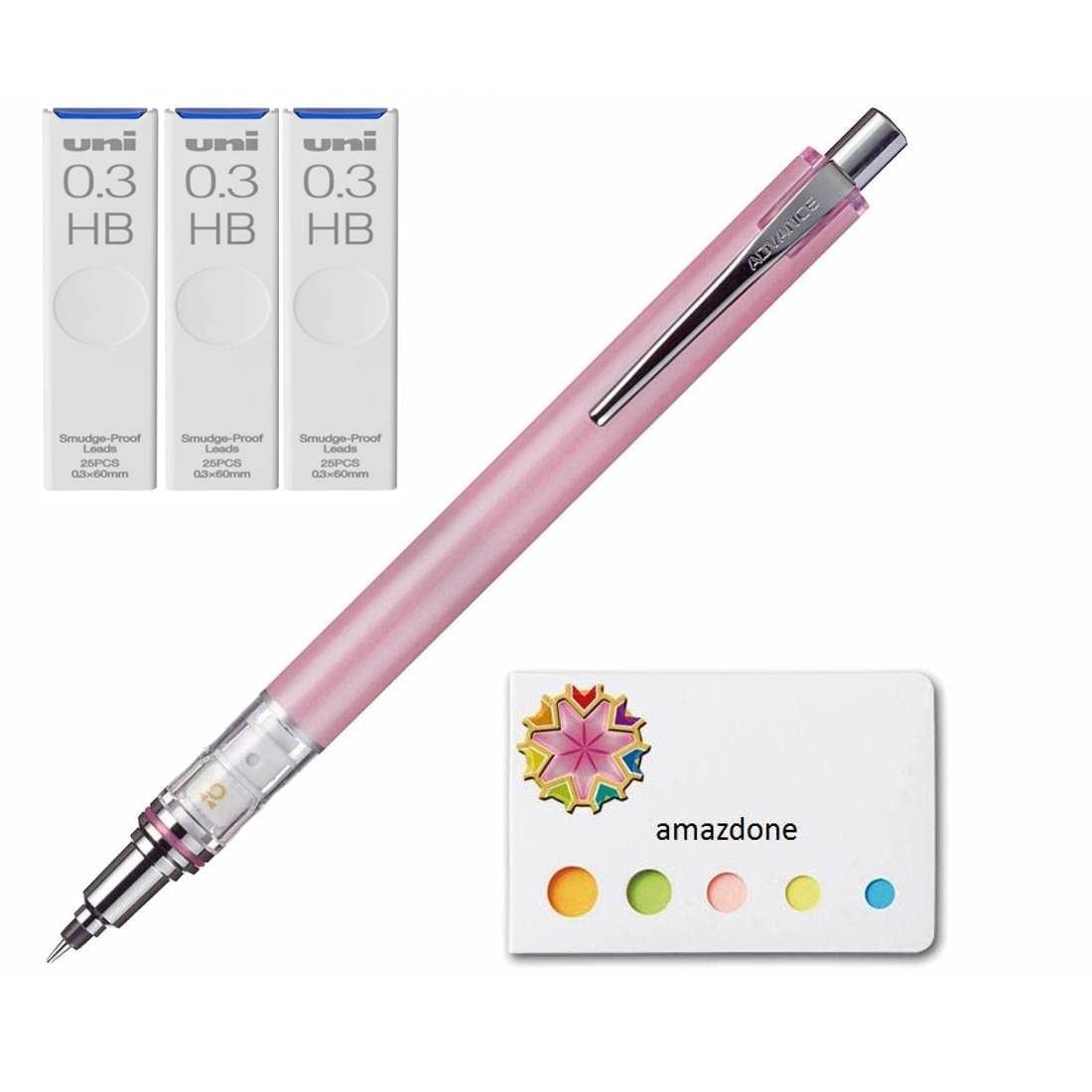 amazdone Kuru Toga Advance – Auto Lead Rotating Mechanical 5 Piece Set, Pink