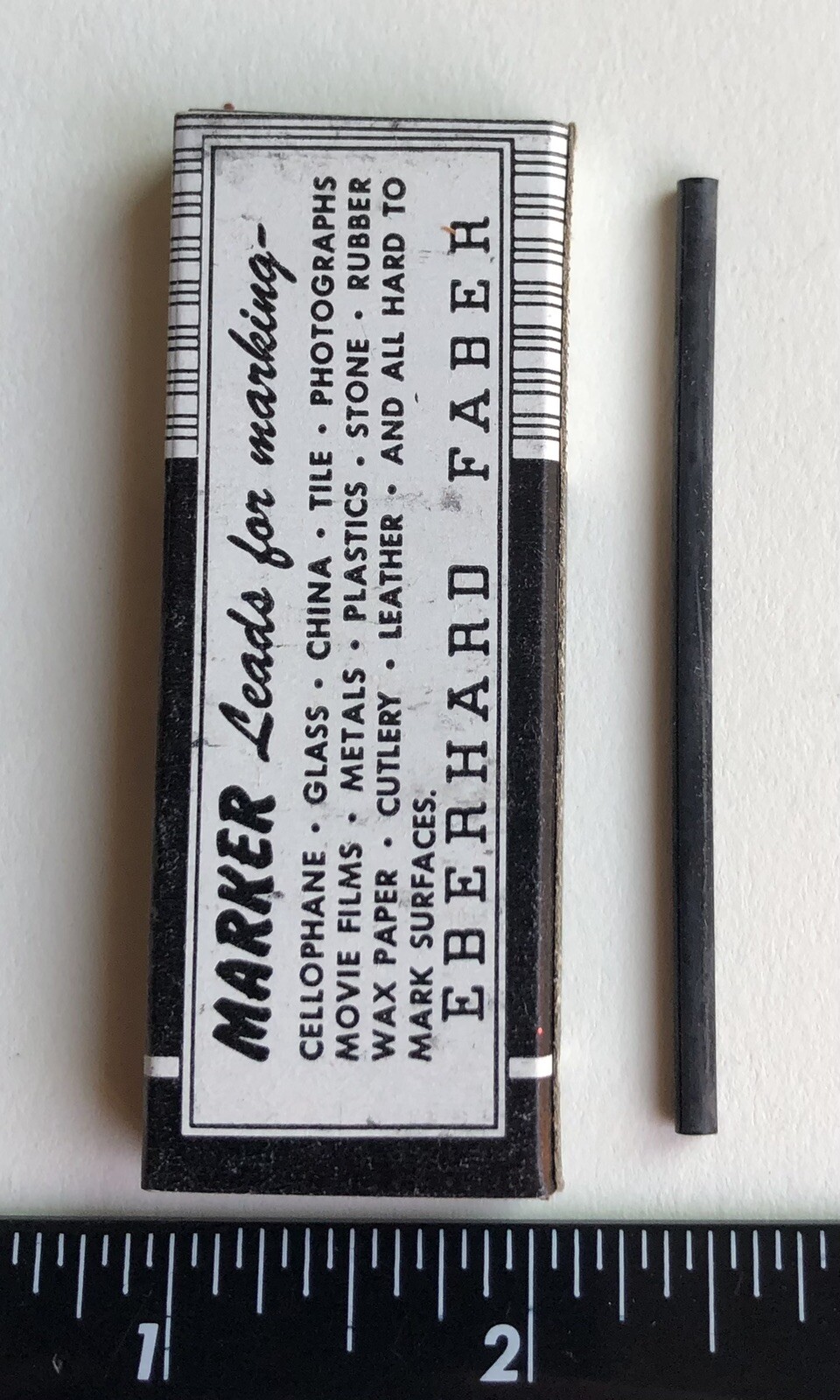 Vintage Eberhard Faber MARKER Lead 3mm Any Surface Black 2-3/4″ NOS 4pk USA