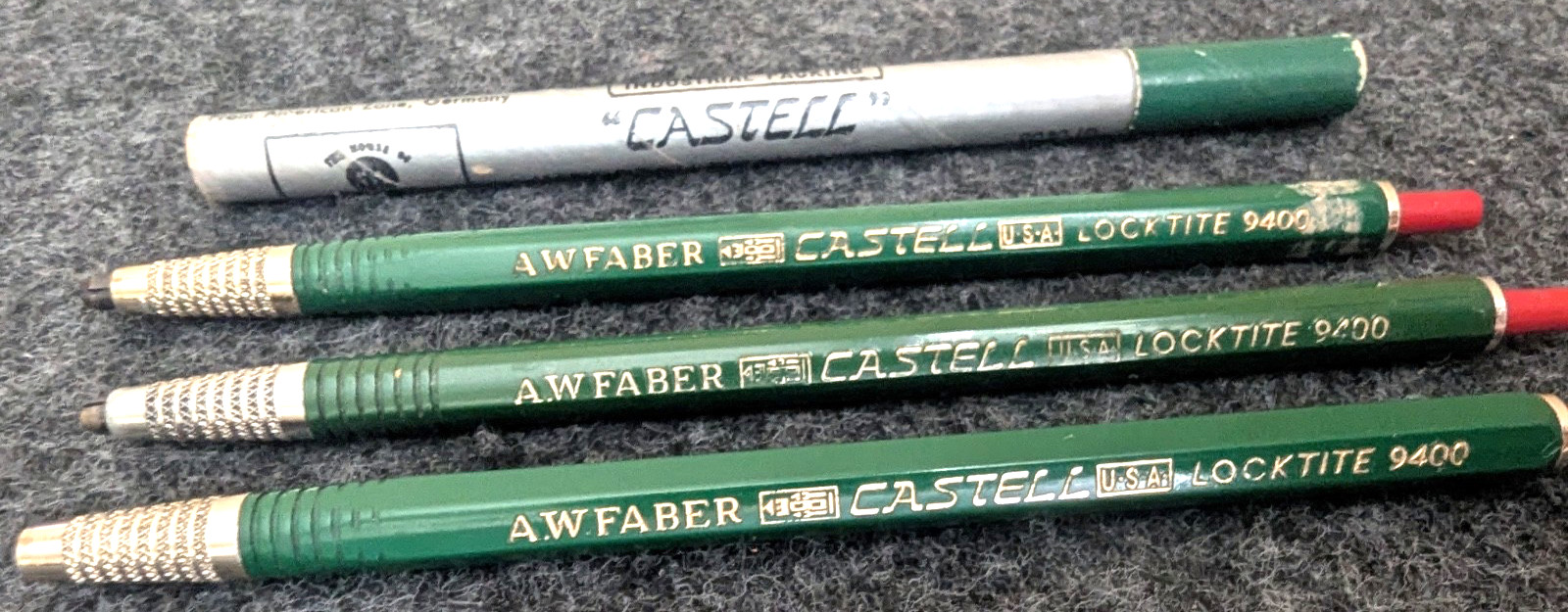 lot of 3 A. W. Faber-Castell 9400 Dark Green Locktite Mechanical Pencil JM