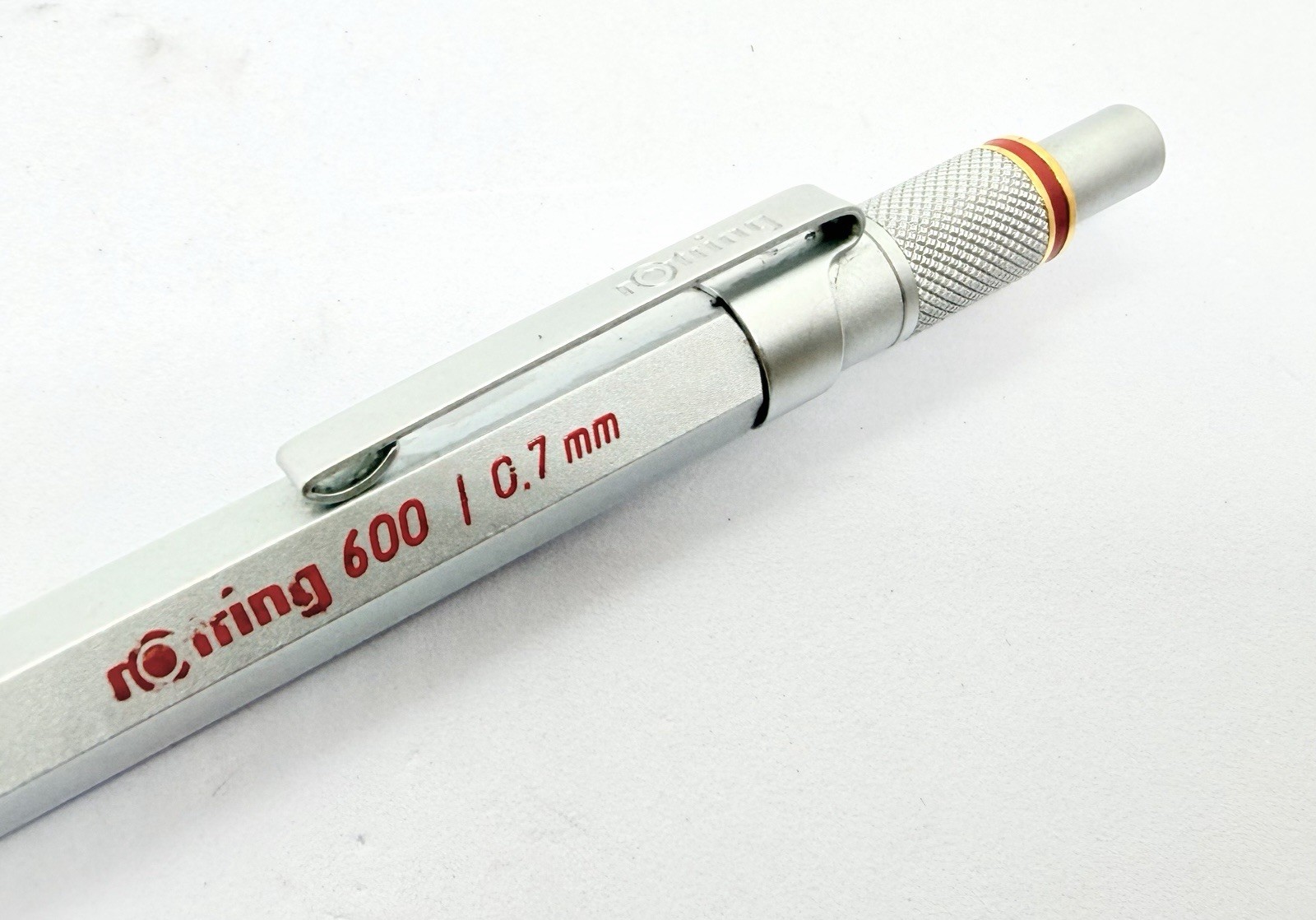 Rotring 600 Gold Twist Retract Tip Mechanical Pencil 0.7 Silver Color functional