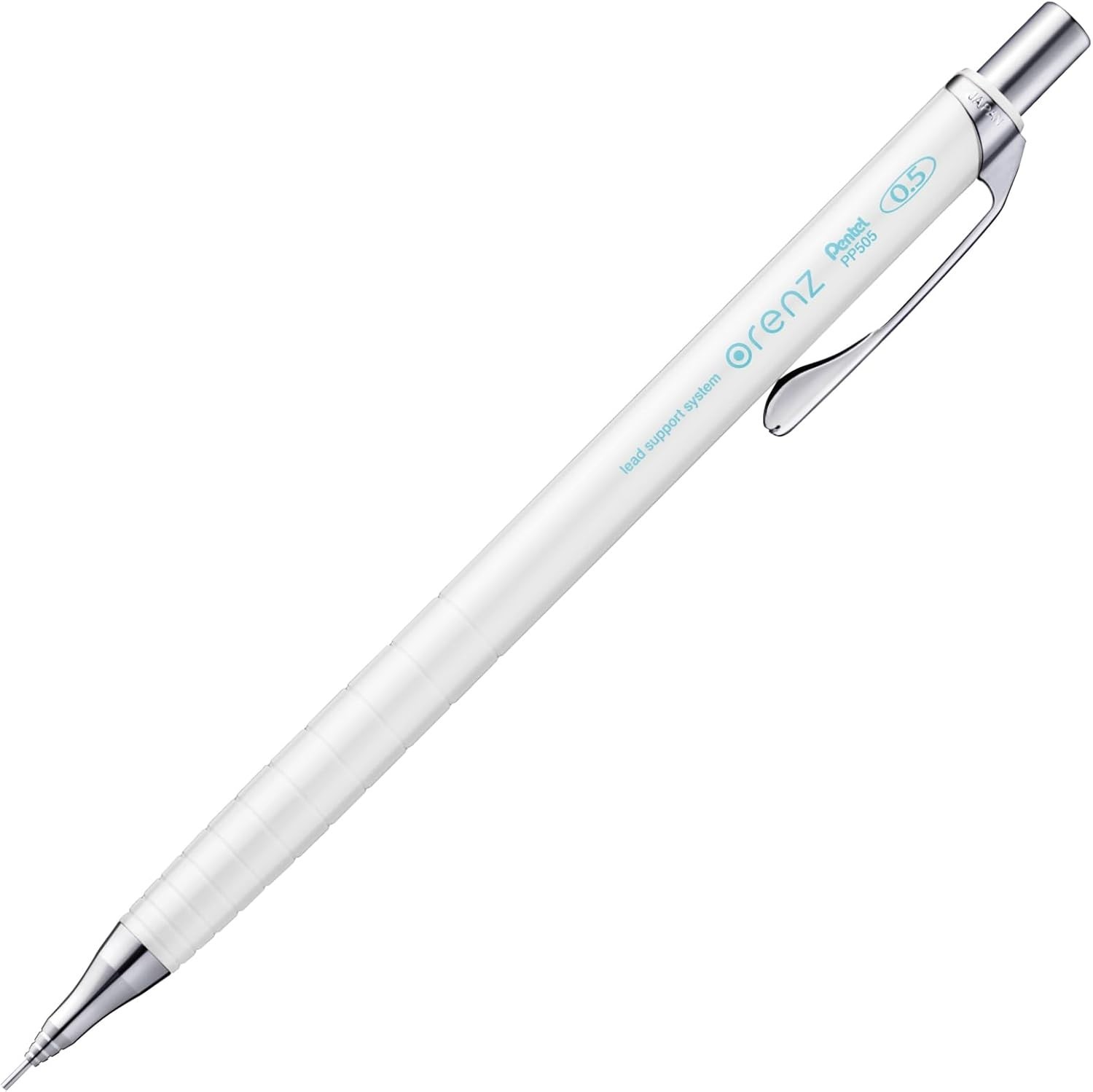 Innovative Orenz White Mechanical Pencil 0.5mm with Contoured Grip and Eraser