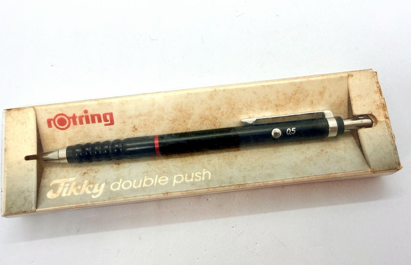 NOS Rotring Tikky 502 170 Black Metallic Double Push mechanical pencil 0.5mm Box