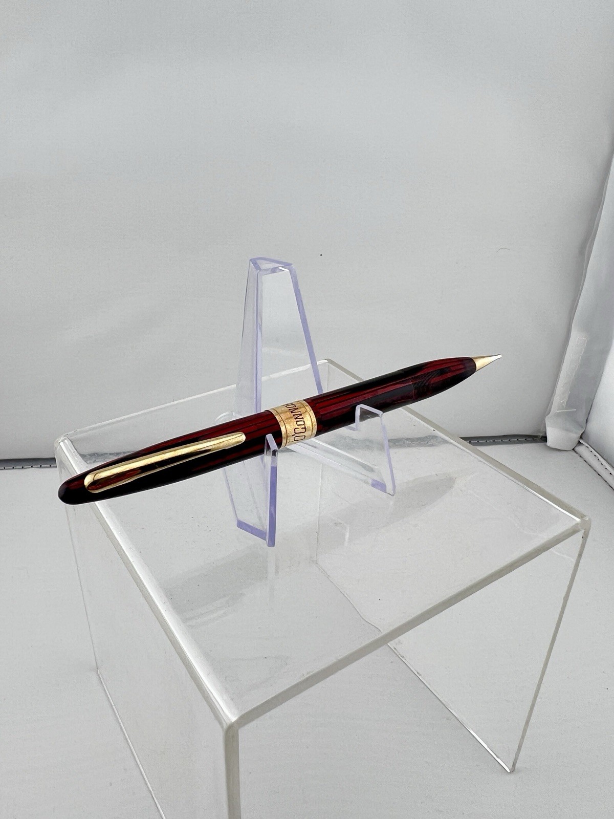 Sheaffer Carmine Striated Mechanical Pencil 1940s VFW Presentation Engraved
