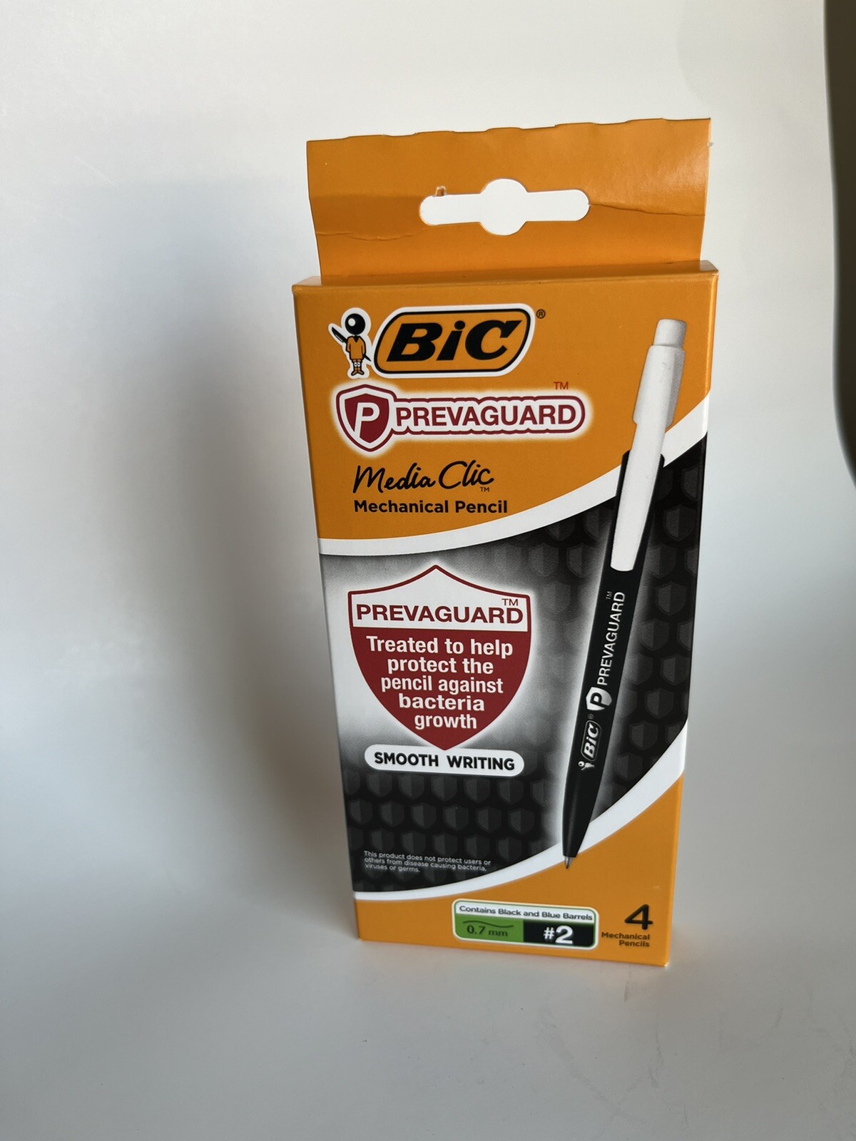 BIC Prevaguard Mechanical Pencils, 0.7 mm, #2, Black & Blue Barrels, Pack Of 4