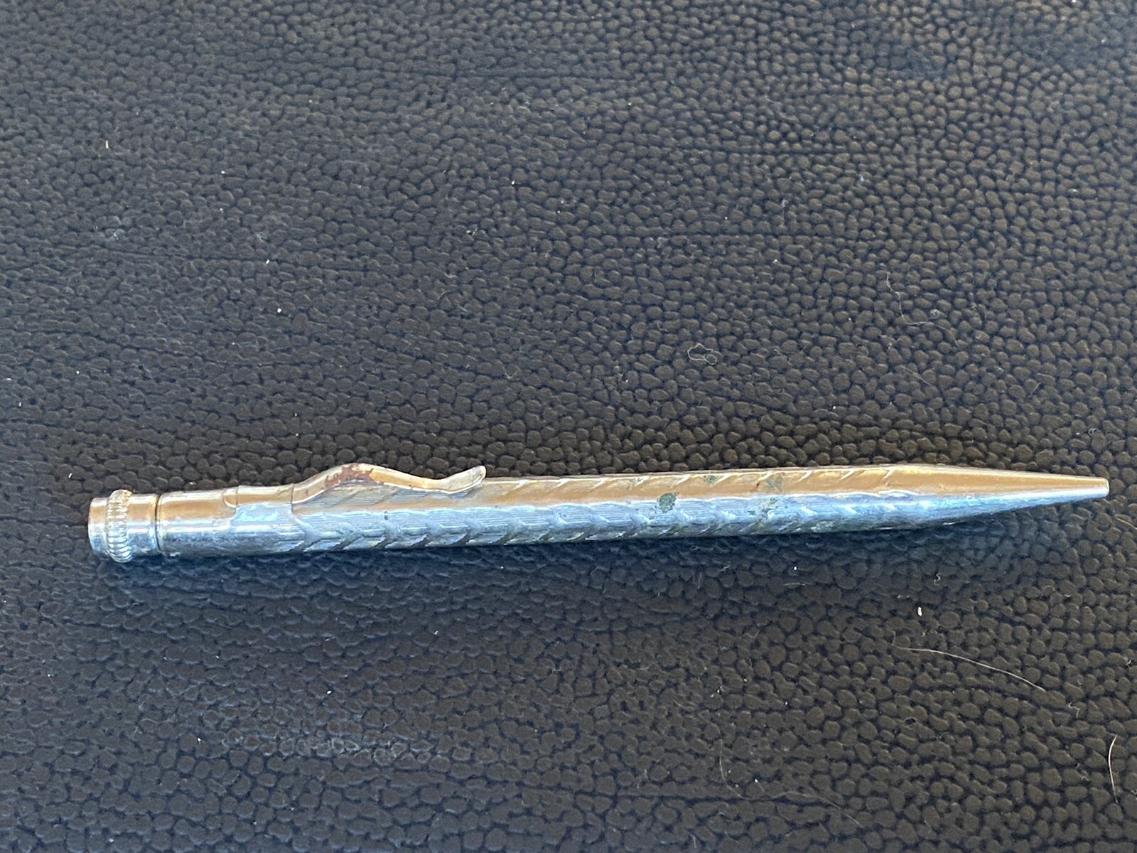VTG 1920s/30’s Made In USA PAT’D Mechanical Pencil Silver Tone Twist Top AS IS