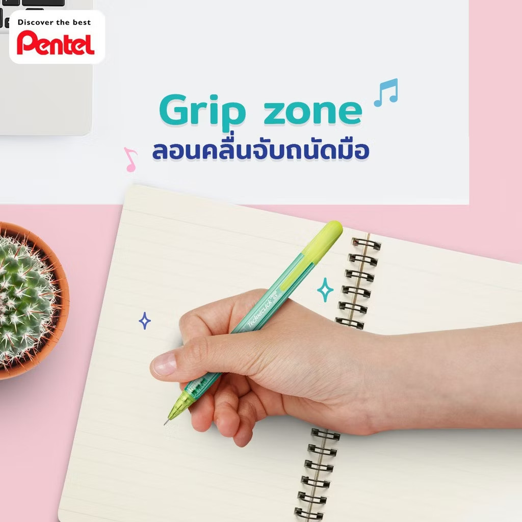 Pentel Techniclick 0.5 mm Mechanical Pencil Side Click Mixed Colors Set of 12