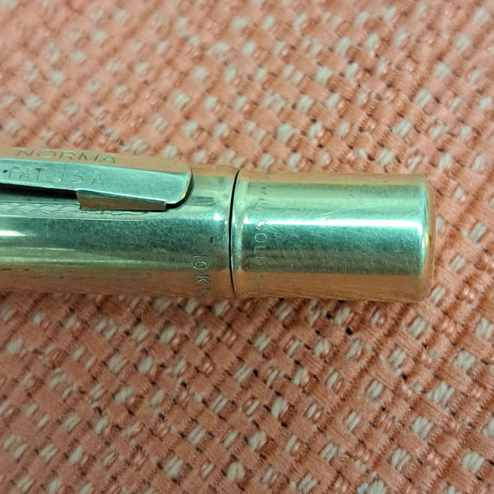 Vintage Norma 4 Lead Mechanical Pencil 14k Gold Rolled Plated Collectible