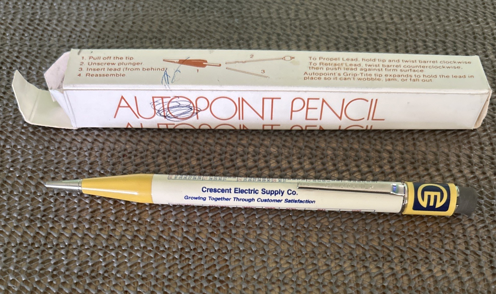 Vintage Autopoint Mechanical Pencil Crescent Electrical Supply Co, USA NOS