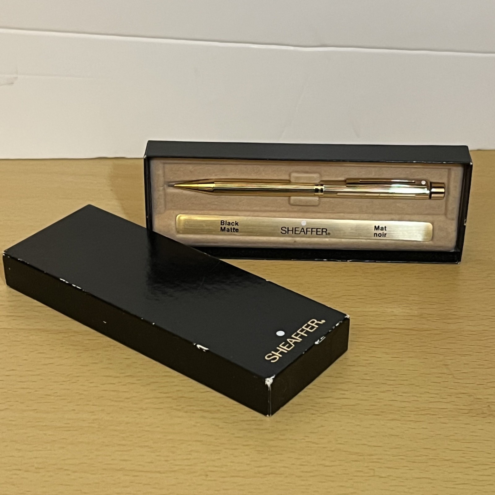Vintage Sheaffer Fashion Mechanical Pencil 23K Gold Electroplated Fluted Boxed