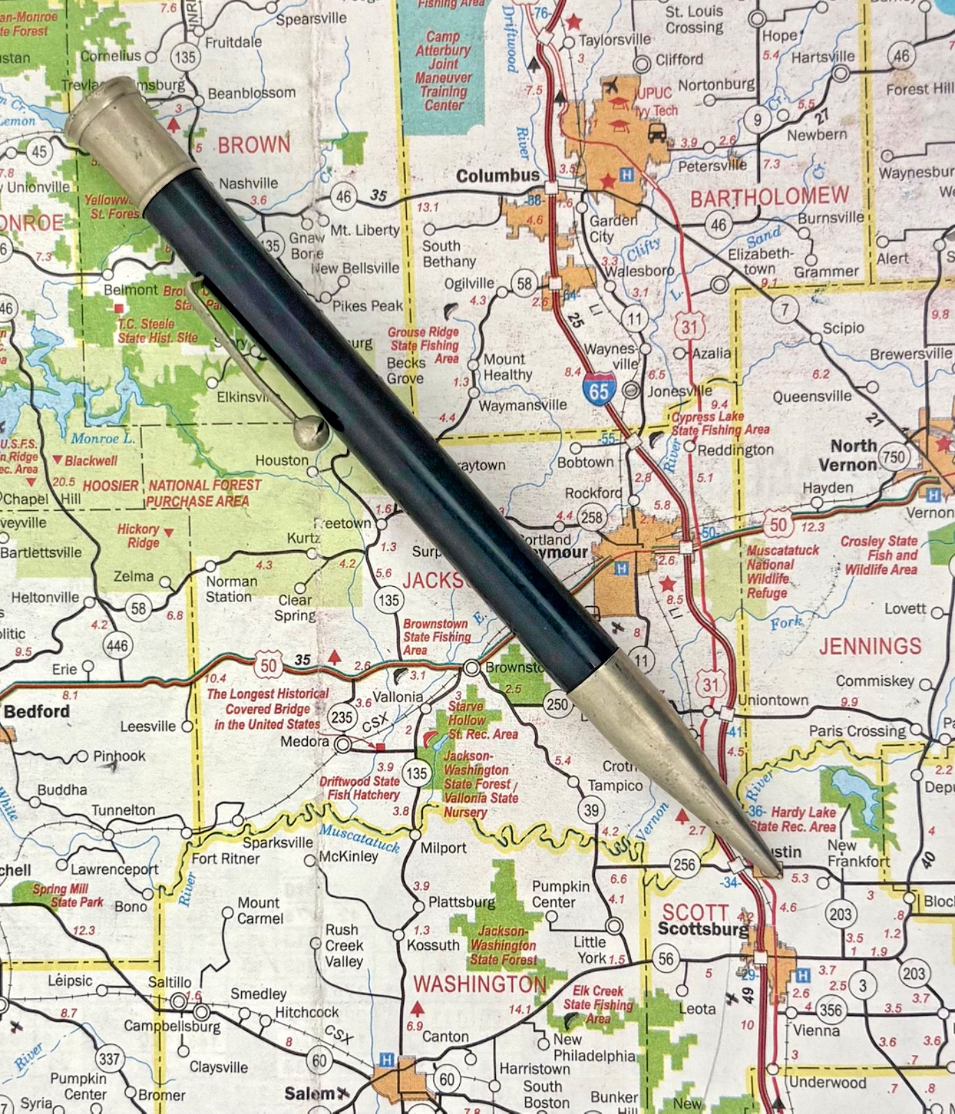 Vintage circa 1920s Conklin Black Celluloid Mechanical Pencil – working