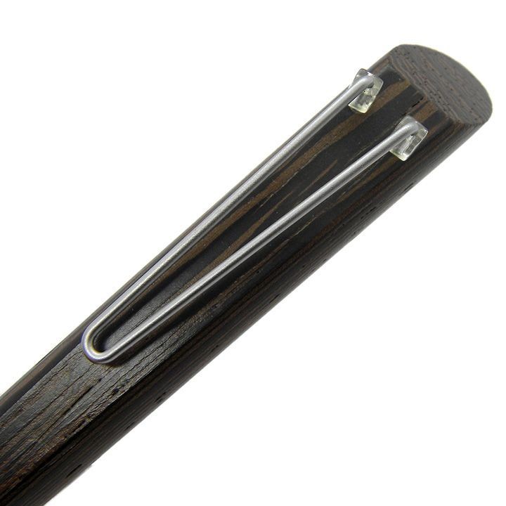 Wooden shaft mechanical pencil dark brown conical thick lead dark brown
