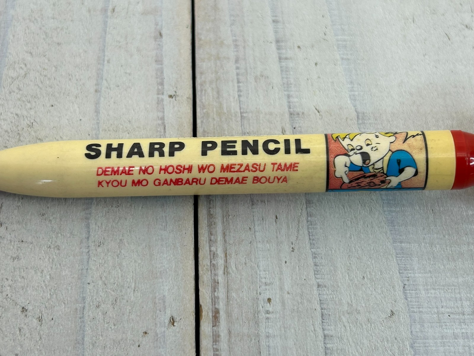 Nissin Demae Itcho Demae Boy Kutsuwa Mechanical Pencils 2pcs Vintage Japan 1970s