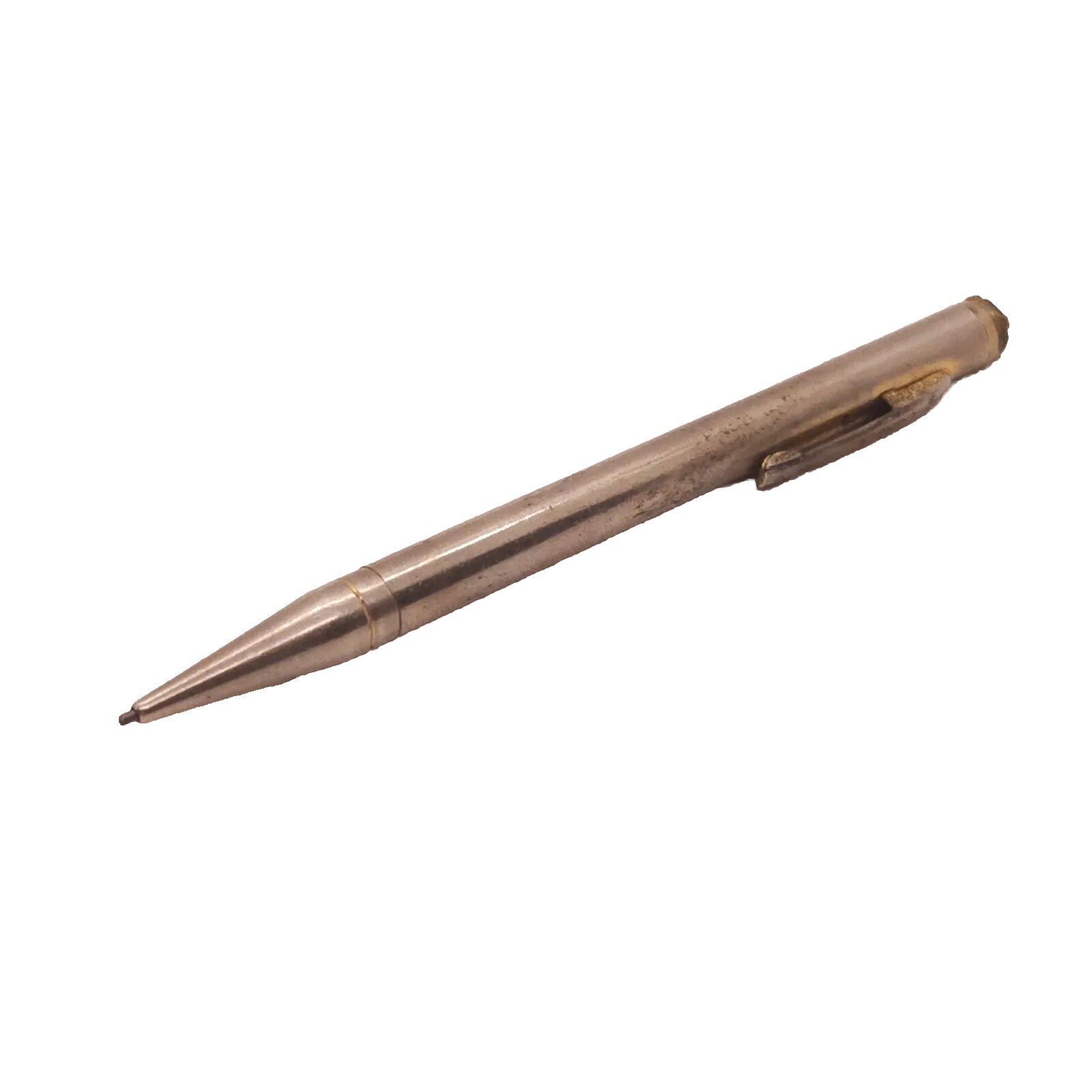 Mascot Vintage Mechanical Pencil Gold Colored Metal With Green Stone Set In End.